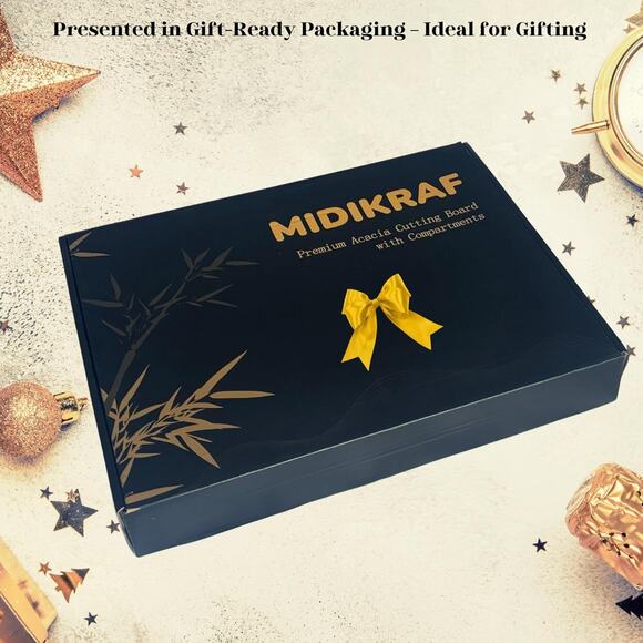 Premium 2-in-1 Large Acacia Wooden Cutting Board & Serving Tray – Reversible But - Picture 2 of 5